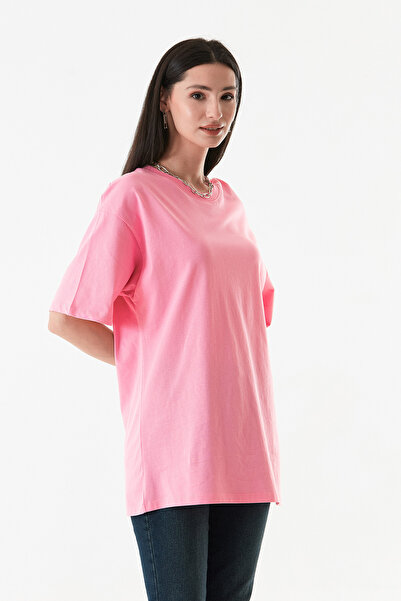 Fulla Moda Μπλουζάκι Basic Oversize Crew Neck