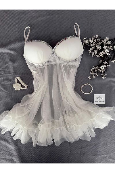 MH Moony Homewears Комплект бельо с нощница Stevemade Sexy Stone Detailed