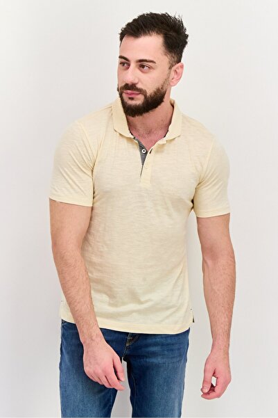 Project Essentials Men Regular Fit Solid Short Sleeve Polo Shirt, Ivory