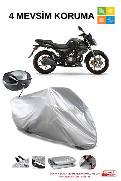 AutoEN RKS RK125S ARKA ÇANTA UYUMLU GRİ SU GEÇİRMEZ BRANDA (MOTOSİKLET)