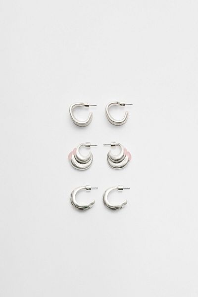 Stradivarius Set of 3 textured earrings