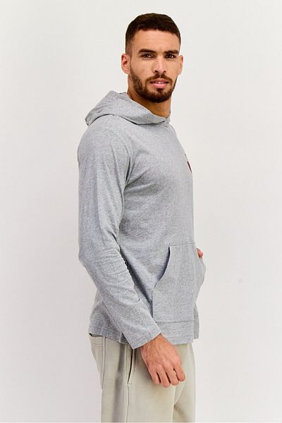 Hurley Men Sportwear Fit Long Sleeve Outdoor Hooded Sweatshirt, Grey
