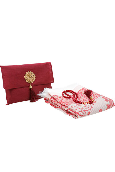 Modish Group Portable Prayer Set - Prayer Beads with Slub Pouch, Taffeta Prayer Rug and Pearl Vav