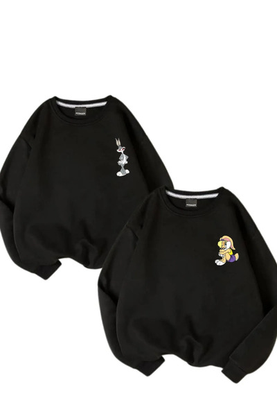 FECCY Pamuklu Sevgili Çift Kombini Bugs Ve Lola Bunny Sembol Tasarım 2'li Ürü...