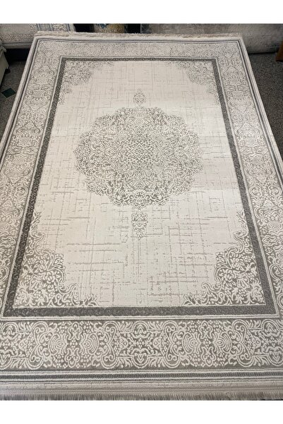 KARAR HALI İpekli gri krem yün kalın salon halısı