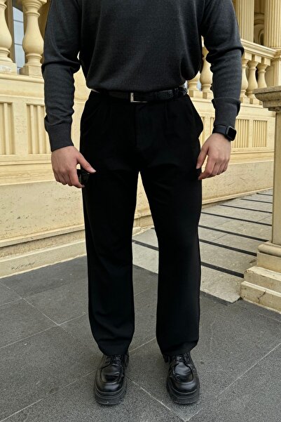 wamoss 2025 Double Pleated Relaxed Fit Classic Wide Leg Baggy Pants Pl11