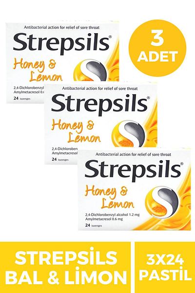 STREPSİLS Strepsils Honey-Lemon Flavored Pastil - Set of 24 3