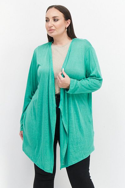 Samoon Women Long Sleeve Plain Cardigans, Green