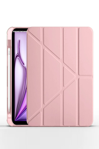 TEKNETSTORE İpad Air 13" M3 (2025) / M2 (2024) Kılıf Kalem Şarj Bölmeli Stadl...