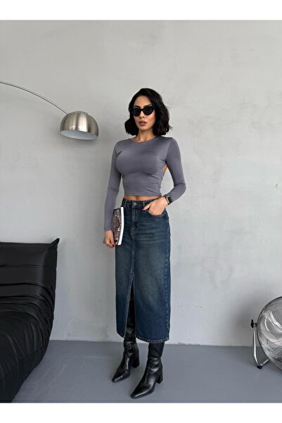 Zeo Basic MAXI MÉRETŰ HASZNÁLT TINT JEAN SZOKNYA