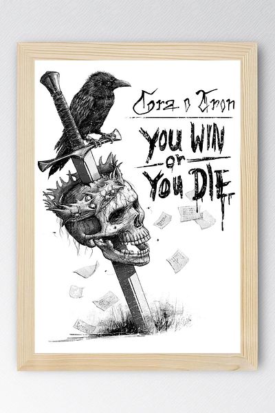 Saturn Game of Thrones Framed Painting - Game of Thrones You Win or You Die Painting
