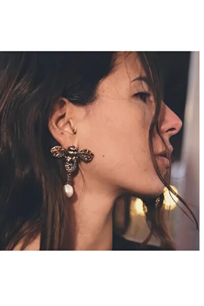 mos&more Red Stone Bee Women Earrings