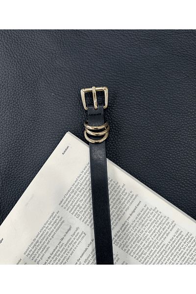 ALTUDA Women's Gold 3 Ring Detailed Belt