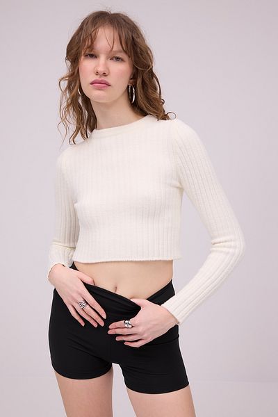 Addax Soft Textured Crew Neck Sweater K3378-B4