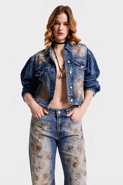 its basic Jachetă de damă T.Kot Color 4S568 Bright Stone Design Denim