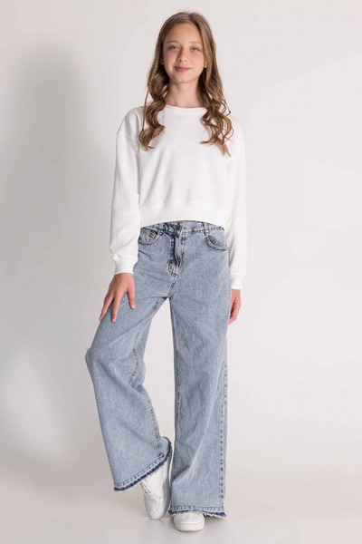 Elabutik 2985 Široke nogavice DENIM 9/14