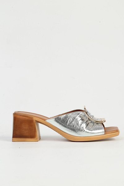 Pierre Cardin Genuine Leather Silver Women's Slippers Pc-54629