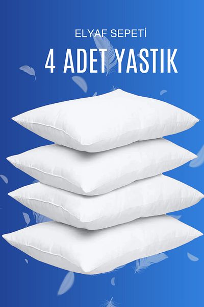 Elyaf Sepeti 4 Pcs Antiallergic Silicone Fiber Cushion - Washable Nonwoven Home and Hotel Cushion 50X70Cm 700Gr