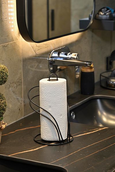 Edora Home Black Matte Swan Roll - Θήκη για πετσέτες και χαρτοπετσέτα Κουζίνα Μπάνιο Παιδικό Υπνοδωμάτιο Αξεσουάρ