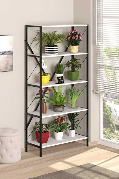 Mgr Office 5 Raflı Metal  Çiçeklik Modern Saksı ve Dekoratif Eşya Standı Şık ...