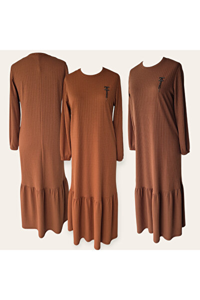 HESNA ETEĞİ FIRFIRLI ELBİSE