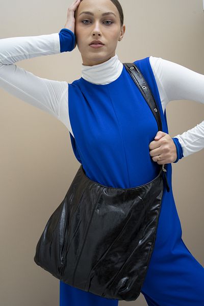 LuviShoes BYN2246 Geantă neagră de umăr pentru femei