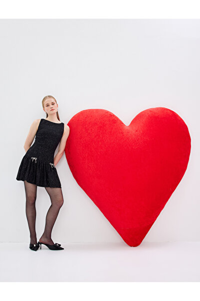 Koton Simli Kolsuz Bisiklet Yaka Slim Fit Fiyonk Detaylı Mini Elbise