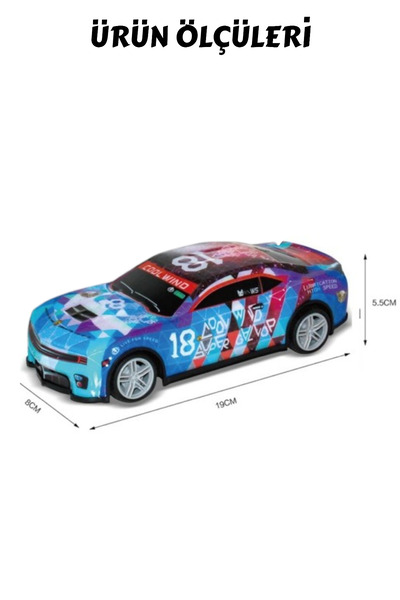 YILDIRIM OYUNCAK Uzaktan Kumandalı Pilli Full Fonksiyon 1:24 Rüzgar Araba (Cool Wind) 20 cm - Spor Kumandalı Araba