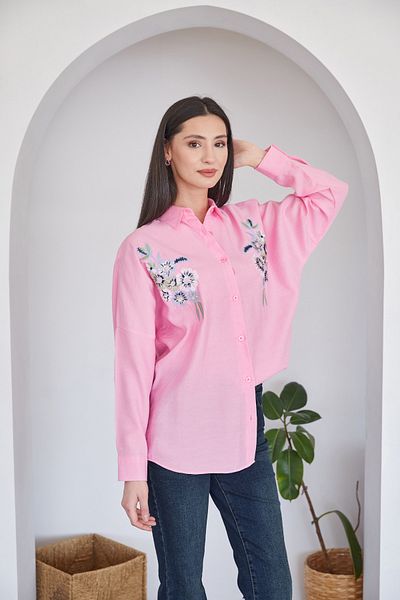 Fulla Moda Πουκάμισο με παγιέτες με κέντημα λουλουδιών