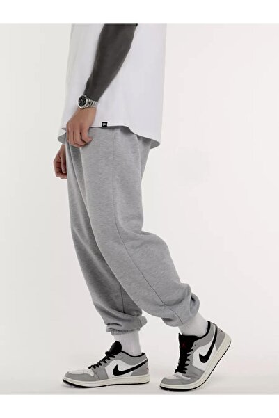 Trendiz Unisex Rahat Kalıp Eşofman Altı Gri melanj 2065