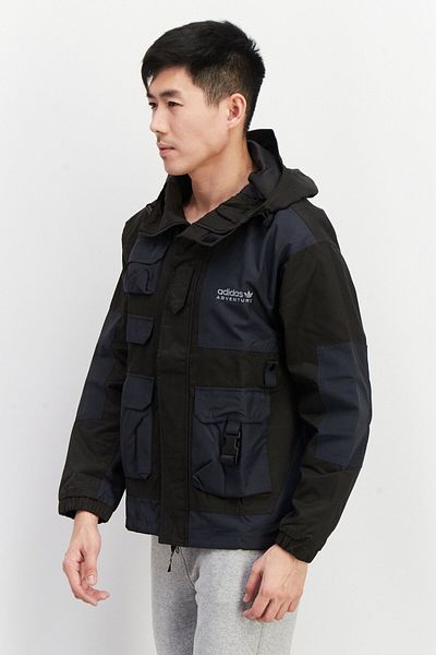 adidas Men Sportswear Fit Long Sleeve Hooded Jacket, Black