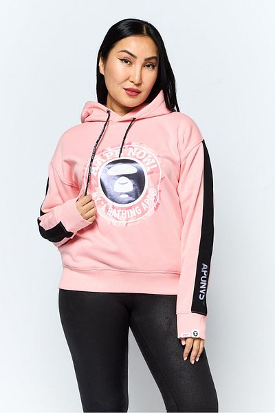 Aape By A Bathing Ape Women Sportswear Fit Outdoor Hooded Sweatshirt, Pink