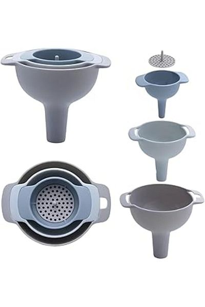 STOREMAX Aee 4 Piece Liquid Transferring Apparatus - with Strainer, Spice Pulses Filling