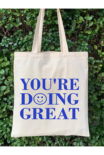 Cemira You're Doing Great Tasarımlı Tote Bag Bez Çanta Pinterest Çanta