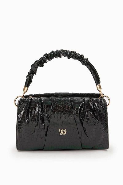 Levidor Black Patent Leather Women's Hand and Shoulder Bag 930074