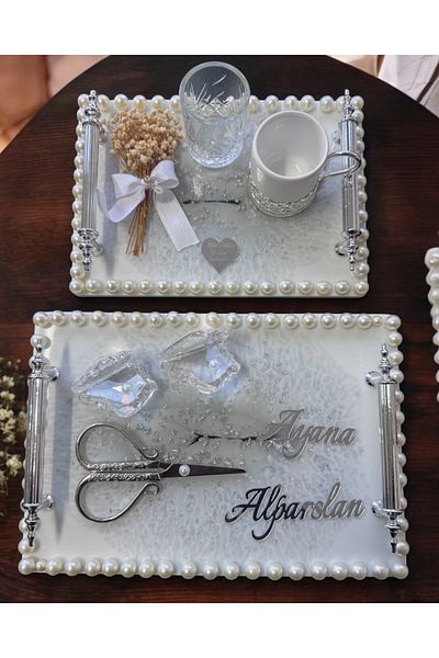 CyzHome Resonance Silver Promise Engagement Tray