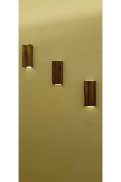 MSAĞWOODS Ahşap Dekoratif Peri Ledli Aplik Duvar Balkon Antre Aksesuarı Otel Cafe Villa Bohem Dekor