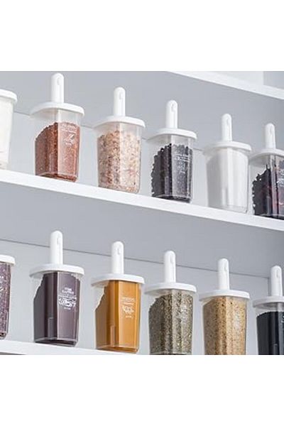 STOREMAX 1103 14-Piece Spice Rack S-Storage with Leak-Proof Lid and Kettle Oil Pots