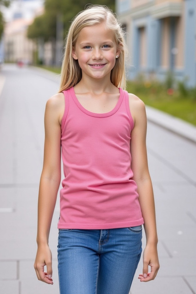 Cloise Dječja majica bez rukava T-shirt Candy Pink| Super Sa likrom Elastično |