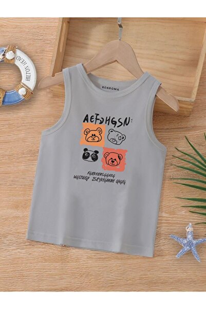 BENROMA CRTANI LIK ŠTAMPANA DEČIJA MAJICA BEZ RUKAVA