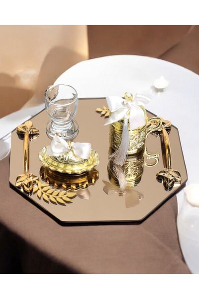 CyzHome Affinity Gold Promise Engagement Coffee Tray