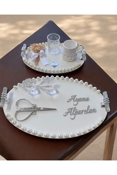 CyzHome Lustre Promise Engagement Tray with Pearls