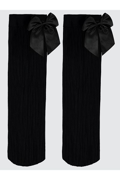 Daymod Girl's Knee Socks 6-12 Years Black
