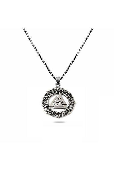 Herşey Nota Power Icon Valknut Viking Stainless Steel 316 L Quality Necklace