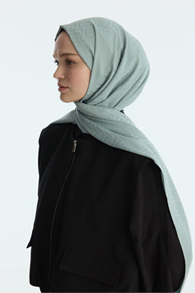 cs camellia scarf Şal cu model elegant din jacquard mătăsos - mentă