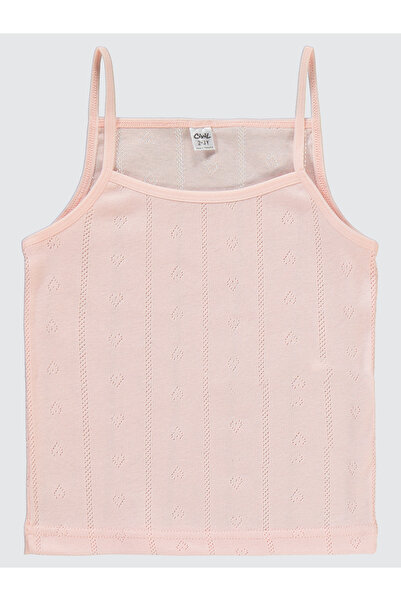 Civil Girls 2-10 Years Old Girls' Undershirt Set of 2 - Ecru and Salmon