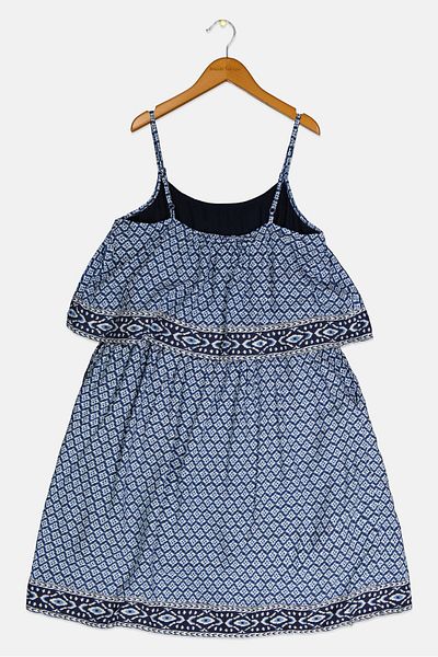 Pepe Jeans Kids Girl All Over Print Dress, Navy
