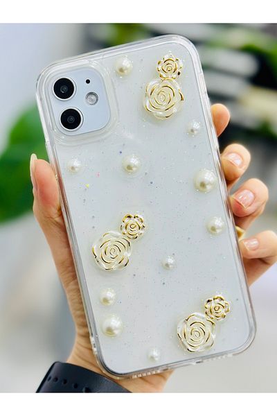 Go Aksesuar حافظة سيليكون مرنة بتصميم PEARL ROSE متوافقة مع هاتف iPhone 11 مع لعبة