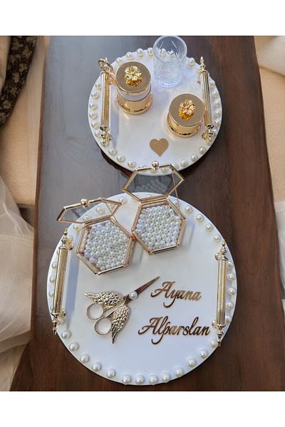 CyzHome Heavenly Gold Bible Promise Engagement Tray Coffee Tray