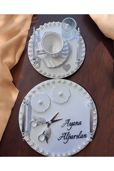 CyzHome Fascination Promise Engagement Tray with Silver Pearls